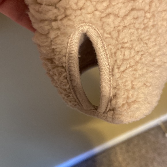 Old Navy “fluff” jacket.  Worn once or twice.  Has thumb hole in sleeve. - Picture 3 of 3